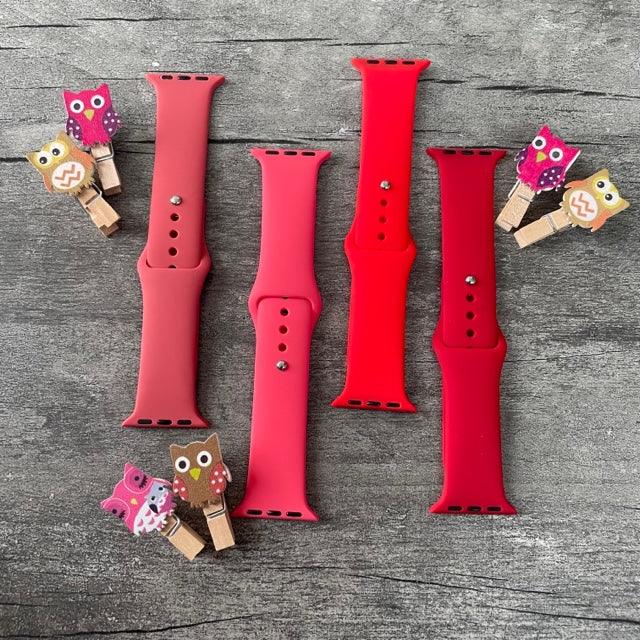 Red silicone apple online watch band