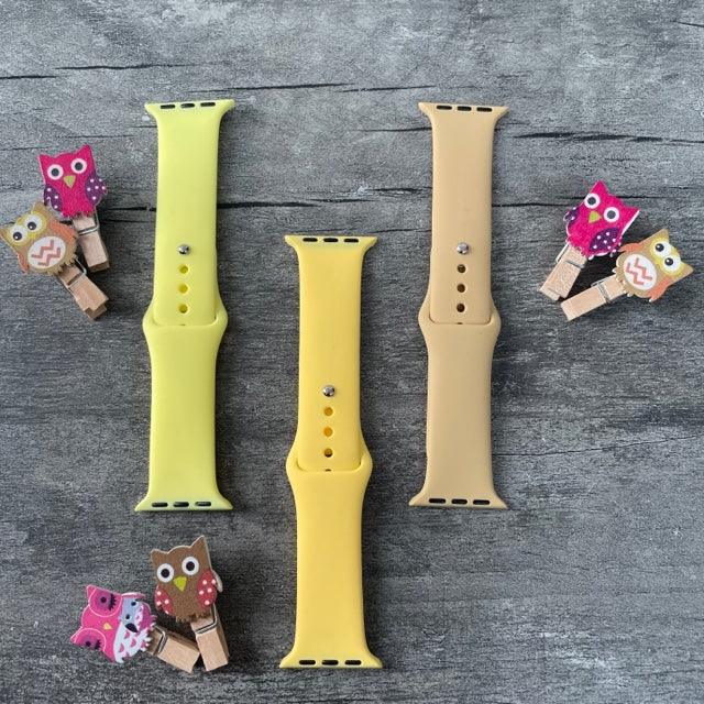 Yellow silicone apple hot sale watch band