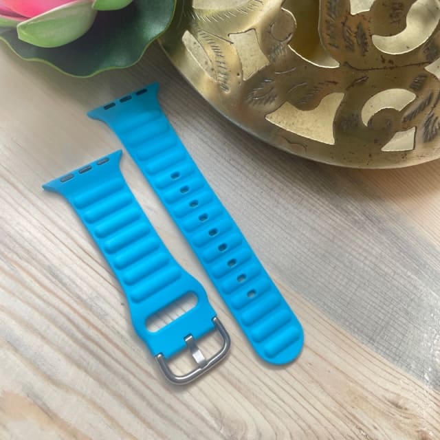 Ridge Silicone With Metal Buckel Apple Watch Band For 38-40-41 mm from hanging owl