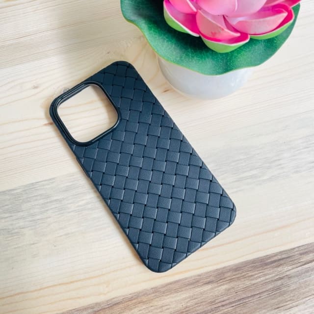 Black Woven Silicone Cases for iPhone 13 Series | Hanging Owl India