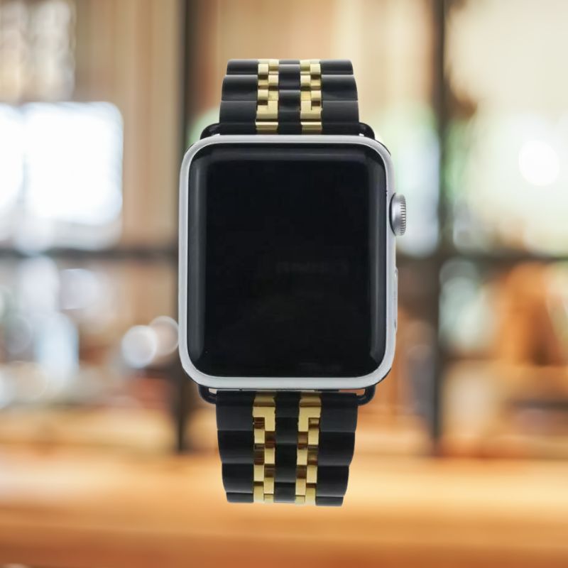 Gold band on black apple online watch