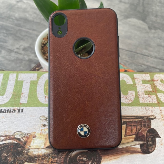 Leather Luxury Car Logo Case For iPhone XR