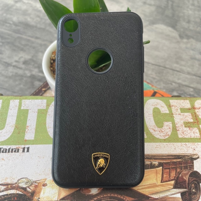 Leather Luxury Car Logo Case For iPhone XR