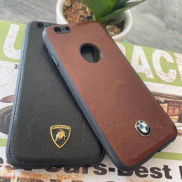 Leather Luxury Car Logo Case For iPhone 6G