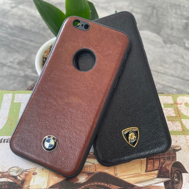 Leather Luxury Car Logo Case For iPhone 6G