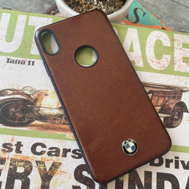 Leather Luxury Car Logo Case For iPhone XS Max