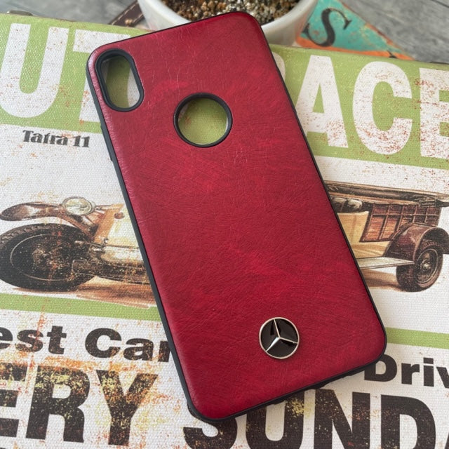 Leather Luxury Car Logo Case For iPhone XS Max
