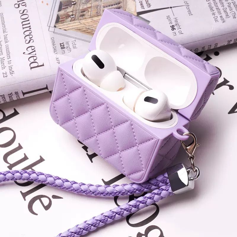 Quilted Vegan Leather Case For Apple Airpods Pro2 Generation