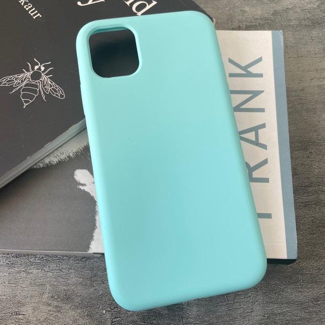 Aqua Blue Liquid Silicone iPhone 11 12 12 Pro Case Cover