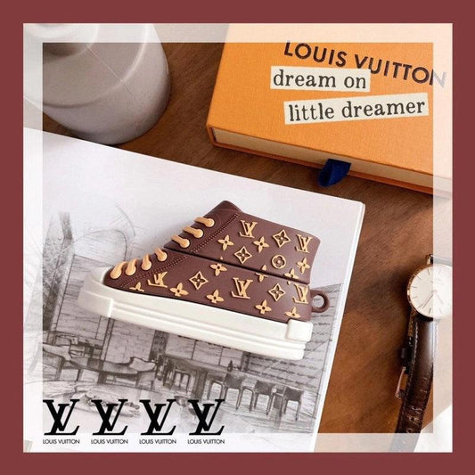 LV BROWN SHOES SILICONE AIRPODS CASE COVER FOR 1-2 & PRO - Hanging Owl  India