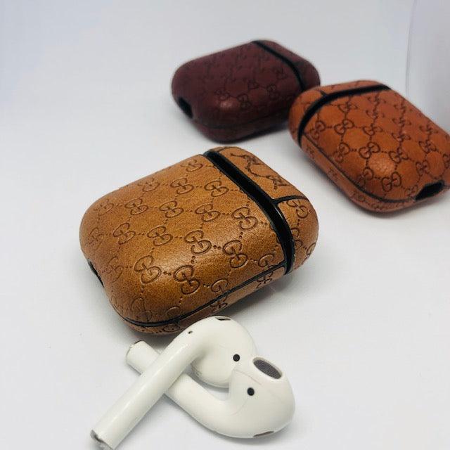 Leather airpods case hot sale