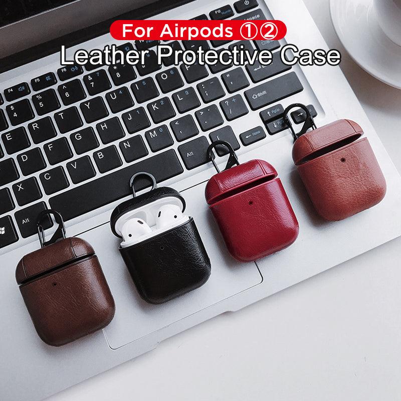 RETRO PLAIN LEATHER AIRPODS CASES 1&2 - Hanging Owl  India