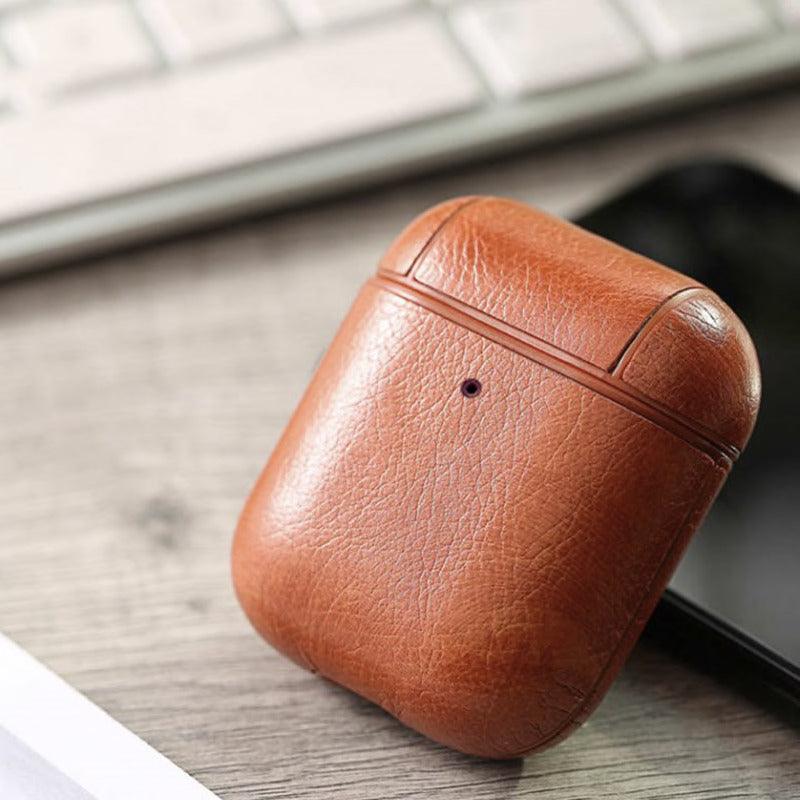 RETRO PLAIN LEATHER AIRPODS CASES 1&2 - Hanging Owl  India