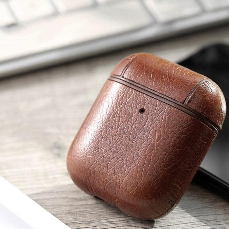 RETRO PLAIN LEATHER AIRPODS CASES 1&2 - Hanging Owl  India