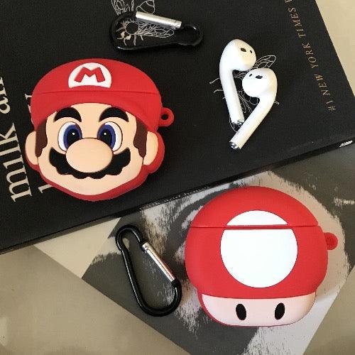 SUPER MARIO & MUSHROOM SILICONE AIRPODS CASE COVER FOR 1 & 2 - Hanging Owl  India