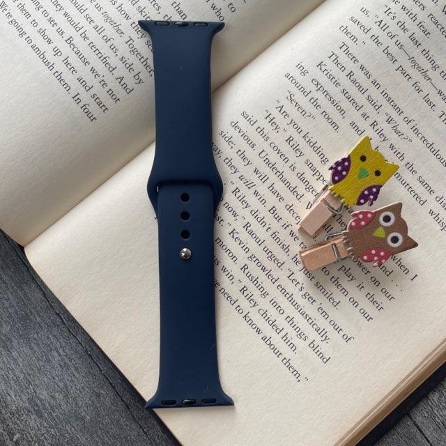 Tint And Shades Of Blue Liquid Silicone Apple Watch Band for 38 40