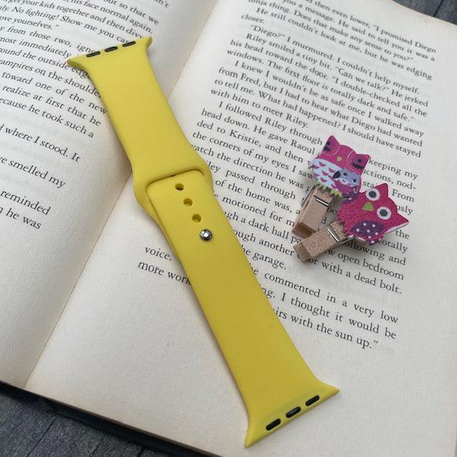 Yellow silicone best sale apple watch band